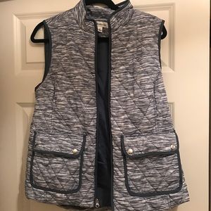 New Blue and white puffer vest
